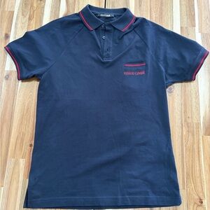 🖤Roberto Cavalli Dark Blue Polo with Red Trim size M